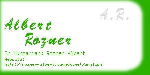 albert rozner business card